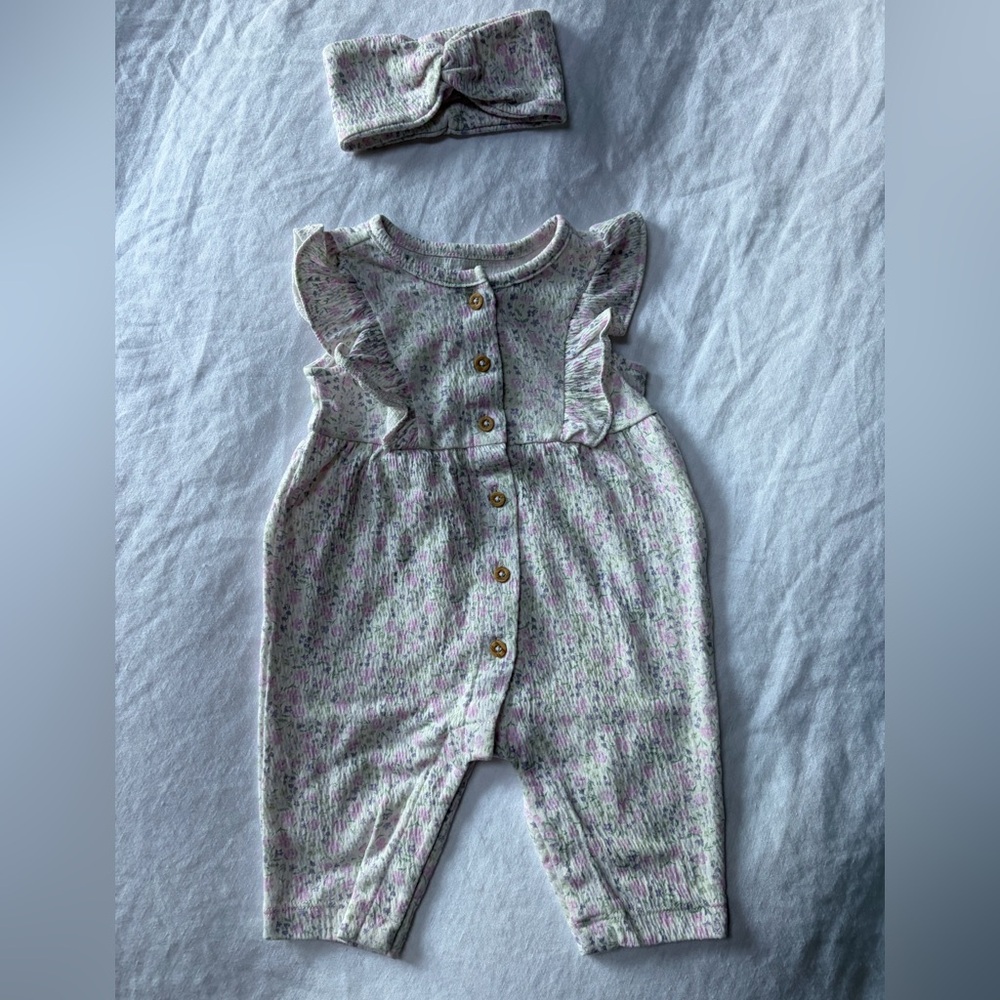NWOT Carter’s Baby Romper & Headband